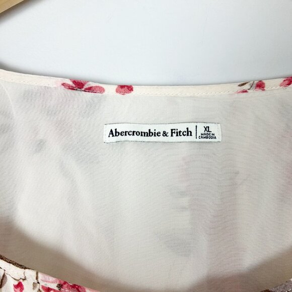 Abercrombie & Fitch Peasant Dress Floral Flutter Boho Cottage Size XL Women's - Picture 4 of 4